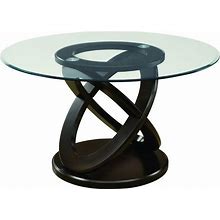 Monarch Specialties I Tempered Glass Dining Table, 48", Espresso