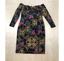 Thalia Sodi Women's Size L Dress Long Sleeve Bodycon Floral Off