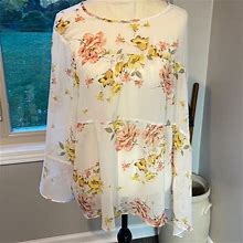 Cato Tops | Plus Size 18-20 Cato Dress Shirt! Never Worn! | Color: Gold/White | Size: 18
