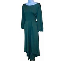 High Low Long Sleeve Dark Green Dress Size Xl