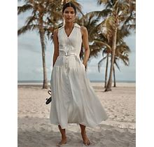 Women's Sleeveless Utility Collar Midi Dress In Ecru White Size 16 | White House Black Market, Vacation Dresses