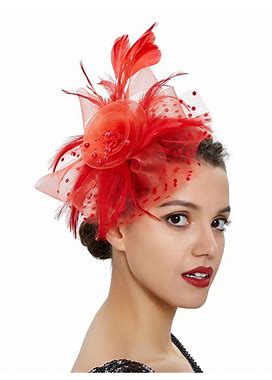 1Pc Fascinators For Women Tea Party Hat Kentucky Derby Loop Feather Fancy Hats Wedding Hascinator Headband Elegant,One-Size