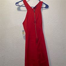 Bar Iii Dresses | Womens Red Sleeveless Keyhole Above The Knee Shift Party Dress | Color: Red | Size: M