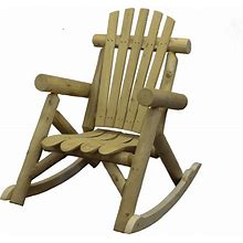 Lakeland Mills Country Cedar Log Wood Outdoor Porch Patio Rocking Chair, Natural