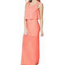 Guess Dresses | Guess Daisy Coral Ribbed Maxi Dress (S) | Color: Orange/Pink | Size: S