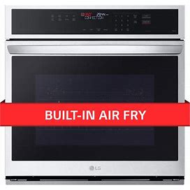 LG Air Fry With Easy Clean 30-In Smart Single Electric Wall Oven With Air Fry Single-Fan And Self-Cleaning (Printproof Stainless Steel) | WSEP4723F