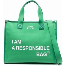 V°73 - Responsibility Tote Bag - Women - Cotton/Polyester/Polyester/Polyurethane - One Size - Green