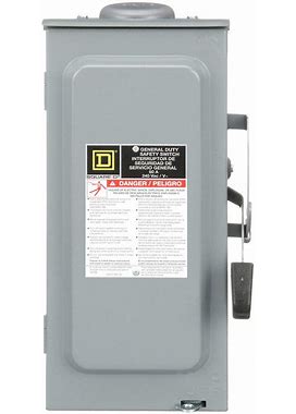 Square D D222n Safety Switch,240Vac,2Pst,60 Amps Ac
