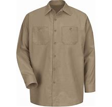 Red Kap Men's SP14 Industrial Work Shirt - Long Sleeve - Khaki - 3XL -