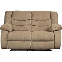 Signature Design By Ashley Henderson Pad-Arm Reclining Loveseat, One Size, Brown