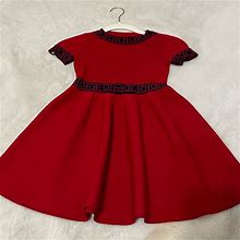 Carolina Herrera Dresses | Carolina Herrera Girls Knit Dress | Color: Red | Size: 8G