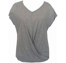 Tangerine Womens Size Small Twisted Front Top, Heather Grey