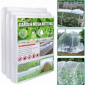 Snugniture 3 Pack Garden Netting 8x24ft Ultra Fine Mesh Mosquito Netting Plant Covers, White Bird Netting Barrier Greenhouse Row Cover Protect