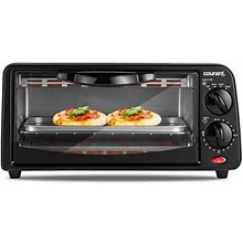 Courant 4-Slice Toaster Oven. Toast, Bake, And Broil Settings, Black