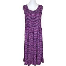 Croft & Barrow Dresses | Croft And Barrow Smocked Sleeveless Paint Dot Dress Petite Xl Purple Black | Color: Black/Purple | Size: Xlp