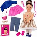 Our Generation Fashion Starter Kit In Gift Box Amora With Mix & Match Outfits & Accessories 18" Fashion Doll