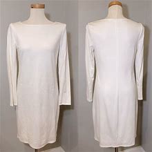 Isaac Mizrahi Dresses | Isaac Mizrahi New York Knit Long Sleeve Sheath Dress Off White / Size 8 | Color: Cream | Size: 8