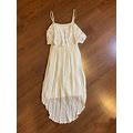 No Boundaries Woman's Dress Beige Layered High Low Lace Size M (7-9)