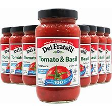 Dei Fratelli Tomato & Basil Pasta Sauce (24 Oz. Jars 8 Pack) - No Water Added - Never From Tomato Paste - 5th Generation Recipe