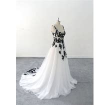 Unique Black And White Wedding Dresses, Tailor-Made Wedding Dresses Black Lace Wedding Dresses Gothic Style Wedding Dresses
