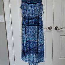 Unsure Dresses | Sleeveless Belted Hi Lo Dress | Color: Blue | Size: Xl