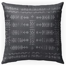 TWO TONE NAHLI CHARCOAL AND GREY Indoor-Outdoor Pillow By Kavka Designs - 18" X 18"