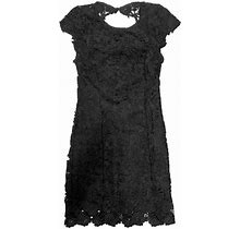 Lulu's Dresses | Lulus Black Lace Cocktail Keyhole Back Backless Dress Homecoming Love Romance | Color: Black | Size: M