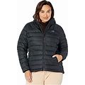 Plus Size Down Hooded Jacket (Black) Womens Clothing