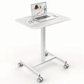SMUG Small Mobile Standing Desk With Adjustable Height, Portable Standing Desk With Pneumatic Height Adjustments, Height Adjustable From 28.7'' To 43