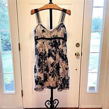 Loft Dresses | Ann Taylor Loft Black Floral, Empire Waist Dress | Color: Black/Gray | Size: 12