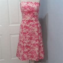 Ann Taylor Dresses | Ann Taylor Size 6 Strapless Floral Dress Nwt | Color: Pink | Size: 6