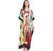 Gypsie Blu Long Caftan For Women Plus Size Beach Cover Up Casual Kaftan Maxi Gown Dress Loungewear House Dresses For Summer