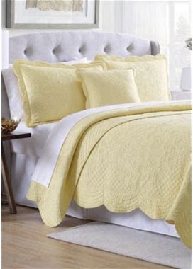 Modern. Southern. Home. Scalloped Tiles Quilt, Yellow, Twin, Cotton