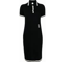 CHANEL Pre-Owned 2004 CC-Logo Cashmere Polo Dress - Black
