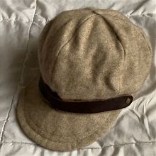 Macrino Accessories | Merino Wool Cap With Leather Band | Color: Tan | Size: Medium