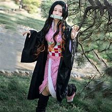 Demon Slayer: Kimetsu No Yaiba Nezuko Kamado Cosplay Kimono Halloween Costume US