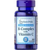 Puritan's Pride Vitamin B-Complex + Vitamin C Time Release | 100 Caplets