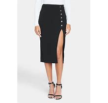 Alloy Apparel Tall Sadona Midi Skirt For Women In Black Size XS | Gold