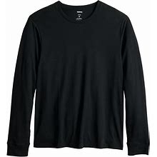 Men's Adaptive Sonoma Goods For Life® Easy Dressing Long Sleeve Crew Tee, Size: XS, Black