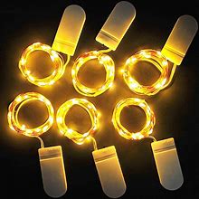 LED Fairy Light Mini Christmas Light Copper Wire String Light Waterproof CR2032 Battery For Wedding Xmas Garland Party, Warm White / 5m 16ft By