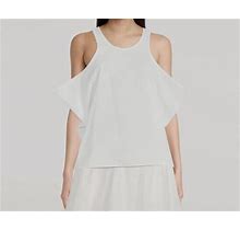 $285 Toteme Women's White Cotton Drop Tank Top Size It36 Us4