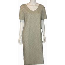 Chico's Dresses | Chicos Zenergy Size 2 Us 12-14 Knit Maxi Dress Side Slits Pockets Pin Striped | Color: Gray | Size: 14