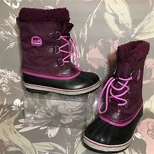 Sorel Shoes | Sorel Pink Burgundy Waterproof Boots Sz 5 Eu 37 | Color: Pink/Purple | Size: 5 Or 37
