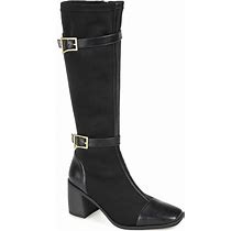 Journee Collection Gaibree Women's Buckle Knee-High Boots, Size: 8 Wc, Black
