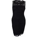 Calvin Klein Women's Illusion Lace Sheath Dress (6, Black)