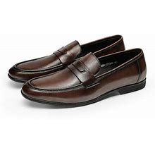 FASHION STORE Leather Shoes For Men, Summer Slip-On Loafers For Men, Men's Shoes Brown