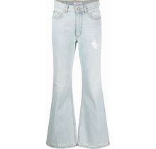 ERL - Distressed-Denim Bootcut Jeans - Women - Cotton - L - Blue