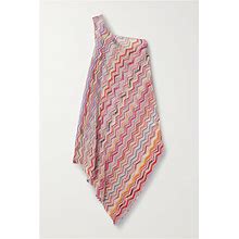Missoni Mare One-Shoulder Draped Asymmetric Metallic Crochet-Knit Dress - Women - Red Swimwear And Beachwear - XXL
