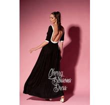 Black Maxi Dress/ Backless Dress/ Black Dress/ Long Dress/ Elegant Dress/ Plus Size Dress/ Summer Dress/ Plus Size Clothing/ 063.354