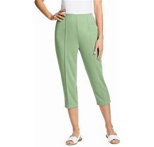 Plus Size Women's The Hassle-Free Soft Knit Capri By Woman Within In Sage (Size 42 W)